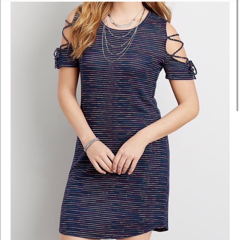 Maurices Spacedye Strappy Cold Shoulder Dress